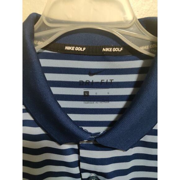 Nike Dri Fit Mens Polo Shirt Size Xtra Large White Black Striped Short Sleeve - Picture 4 of 16
